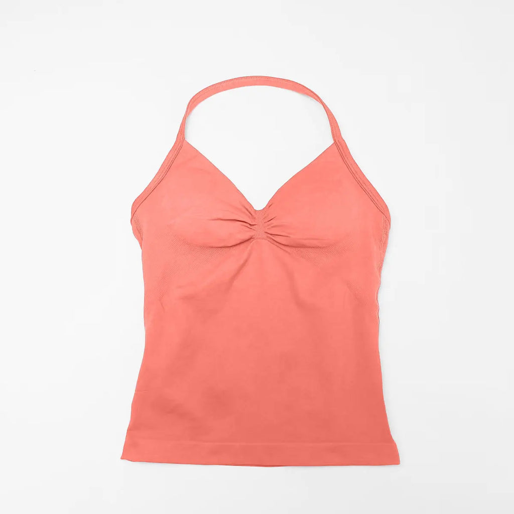 NCLAGEN Impact Longline Strappy Top Sports Yoga Vest Women's Fitness Tank Top Gym Beautiful Open Back Bra Running Workout Halter
